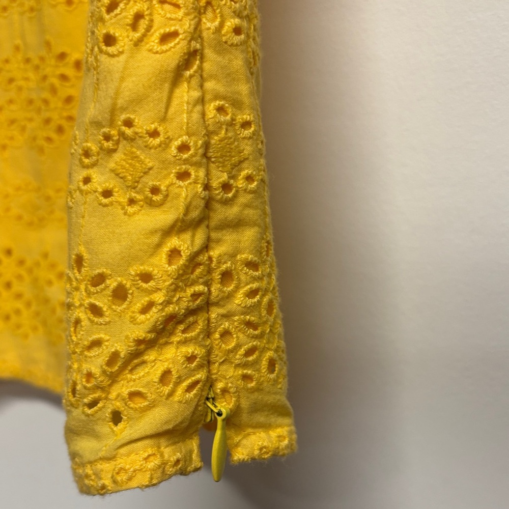 Talbots Yellow Eyelet Bell-Sleeve Top - Picture 4 of 6